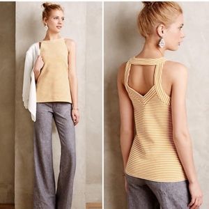 Deletta Isa Tank orange stripe anthropologie M